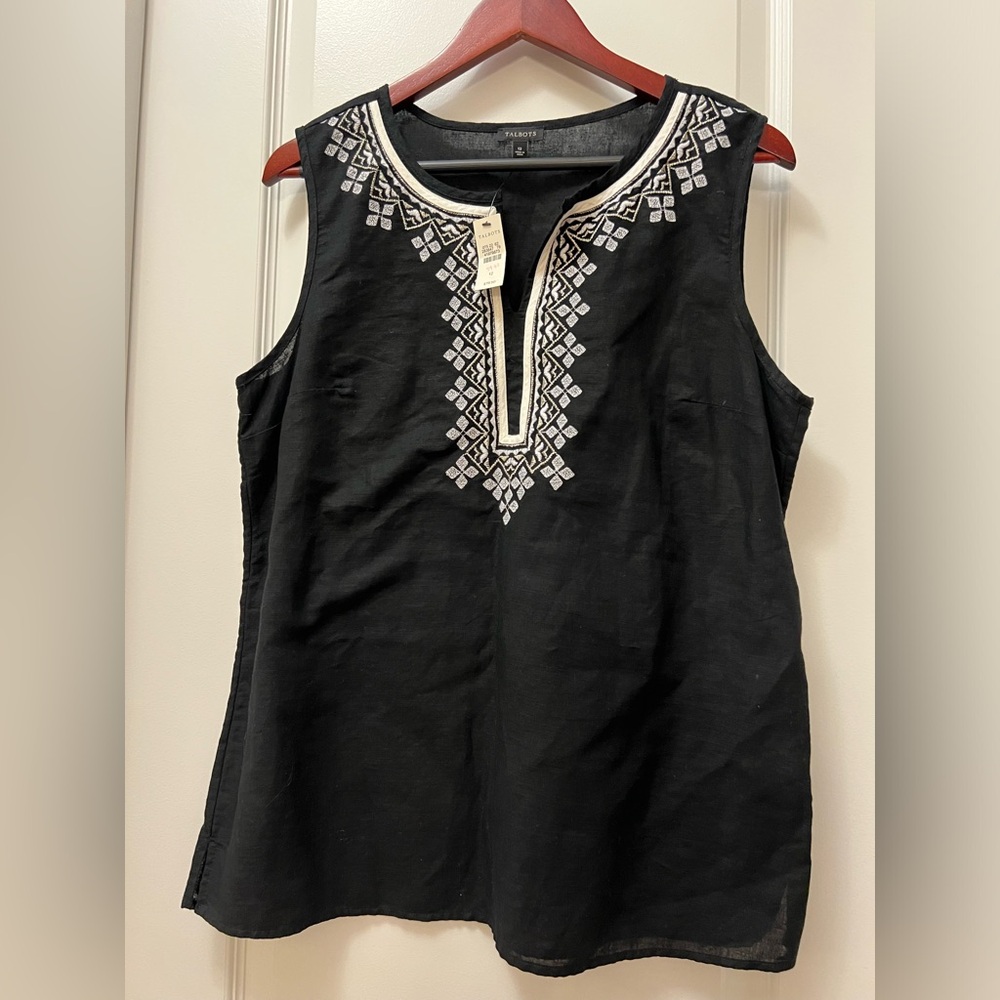 Talbots sleeveless black top